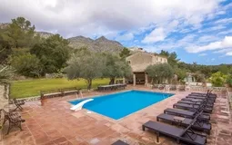 Finca in Cala Sant Vicenç - Pool terrace and properrty view