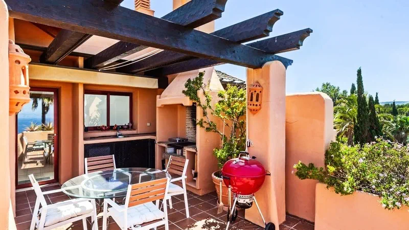Duplex Penthouse in Nova Santa Ponsa - BBQ Area_Pampanos