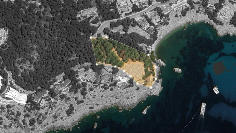 Investment in Andratx - Approximate perimeter on map bw